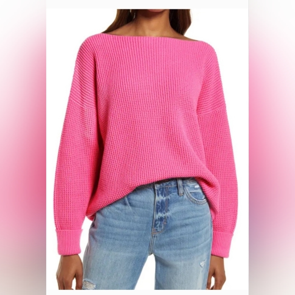 French Connection Millie Mozart pink sweater top sz S